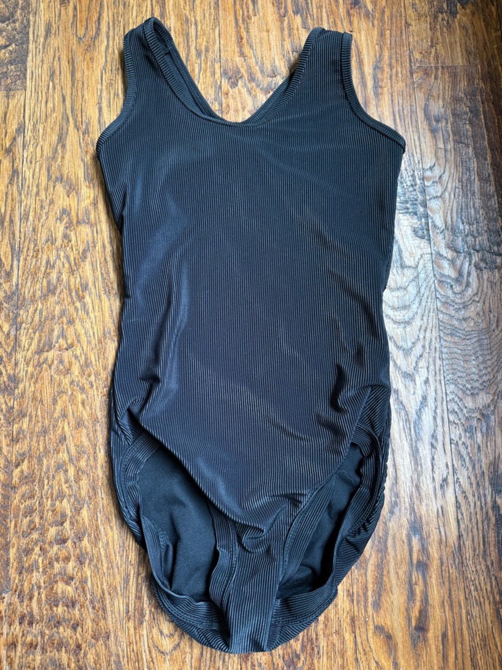 Five Dancewear Black Ribbed Leotard
